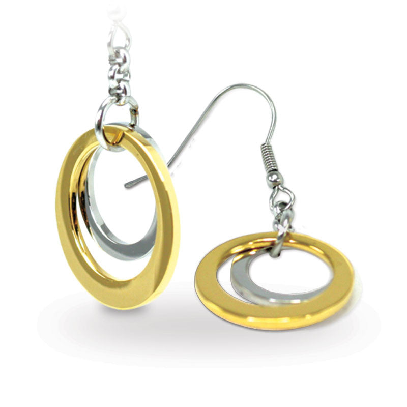 Two Tone Hoop Earrings (SS) - main