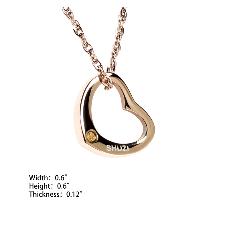 Curved Heart Pendant-Rose Gold (SS) - view 3