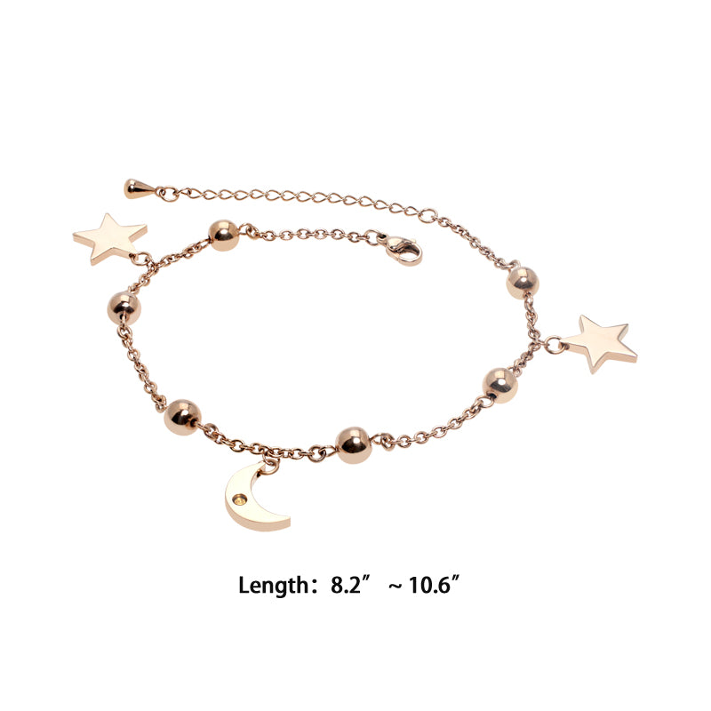 Moon & Star Anklet-Rose Gold (SS) - view 2