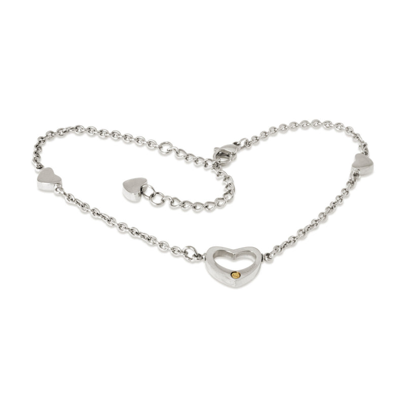 Heart Anklet-Rhodium (SS) - main