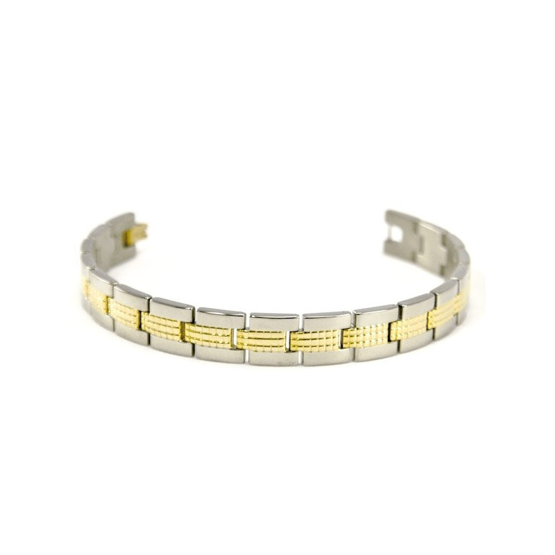 Men Texture Two Tone Bracelet (Ti) - main