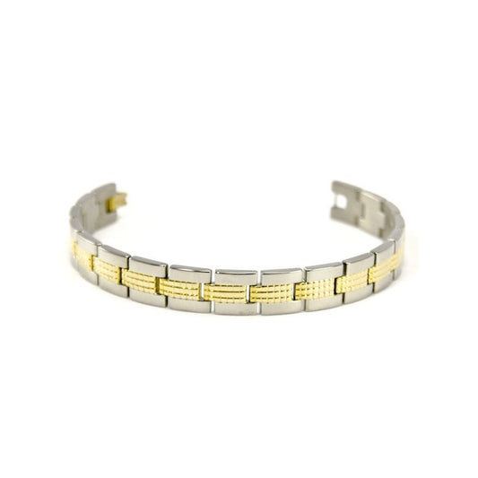 Men Texture Two Tone Bracelet (Ti) - main