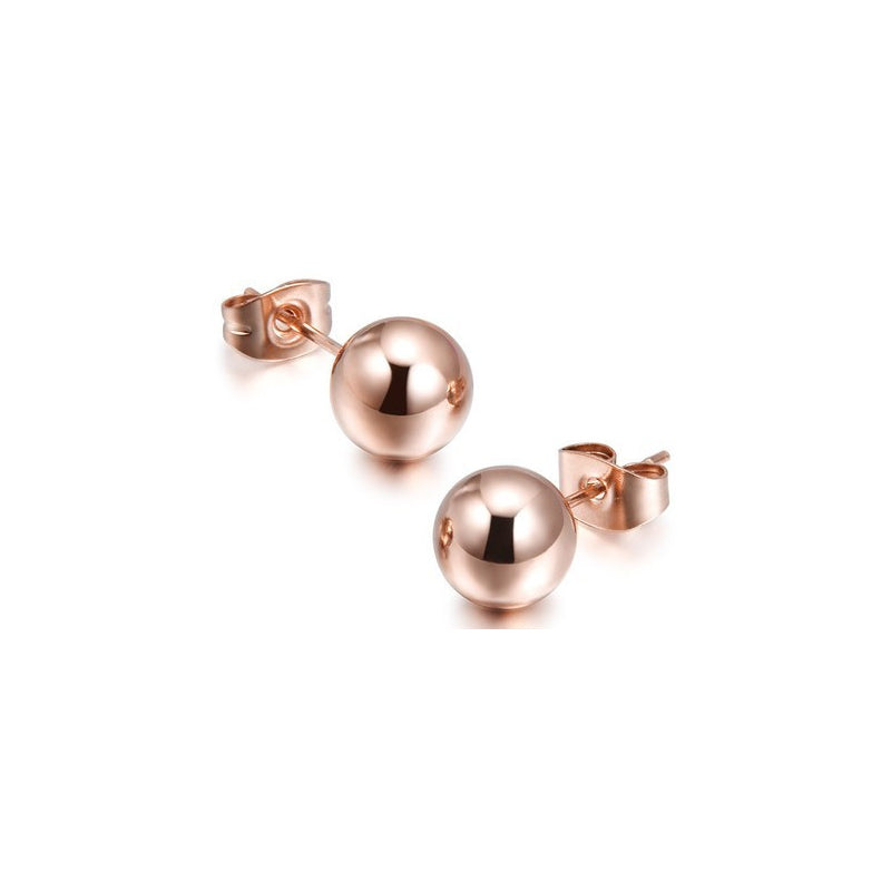 Ball Stud Earrings Rose Gold (SS) - main