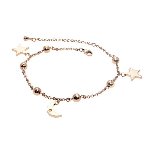Moon & Star Anklet-Rose Gold (SS) - main