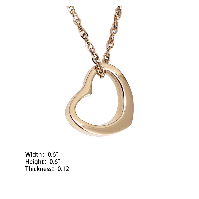 Curved Heart Pendant-Rose Gold (SS) - view 2