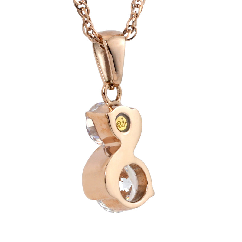 Solitaire 2CZ Pendant-Rose Gold (SS) - view 3