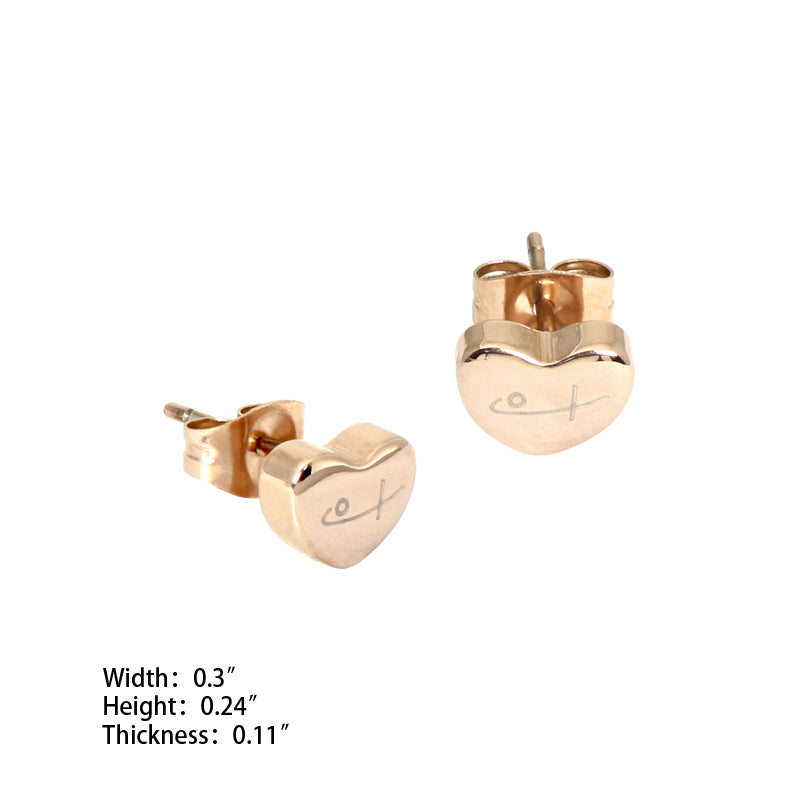 Tiny Heart Stud Earrings RG (SS) - view 2