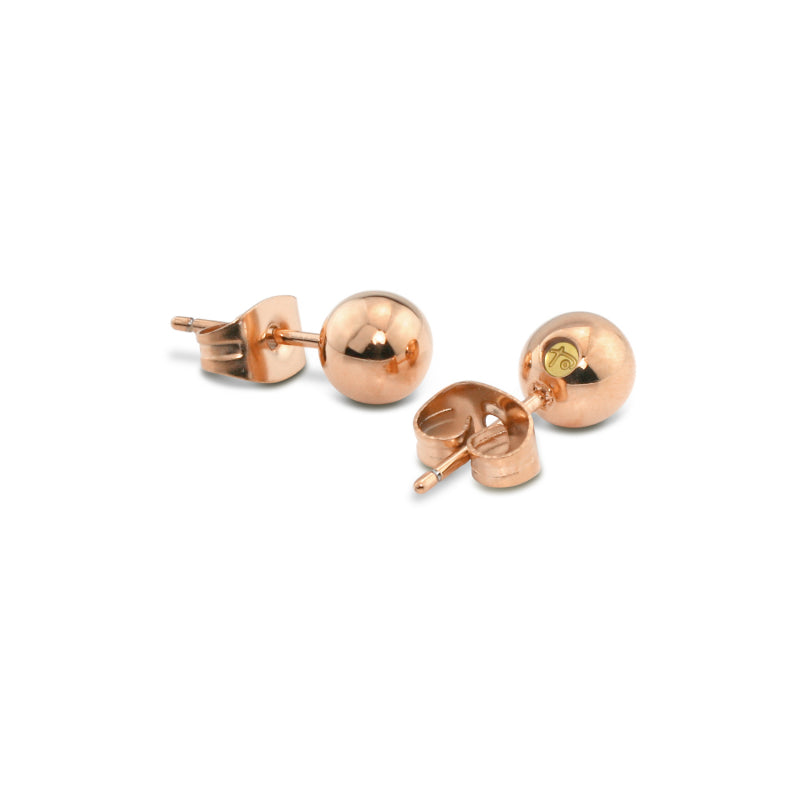 6mm Ball Stud Earrings RG (SS) - view 3