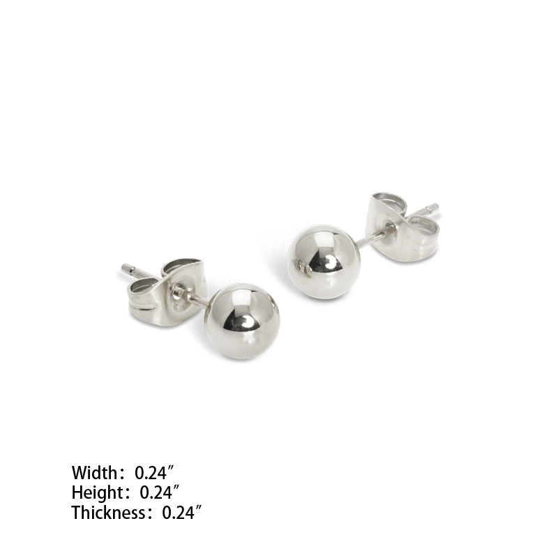 6mm Ball Stud Earrings (SS) - view 2
