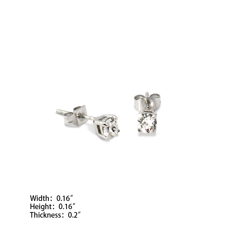 Solitaire Stud Earrings 4mm (SS) - view 7