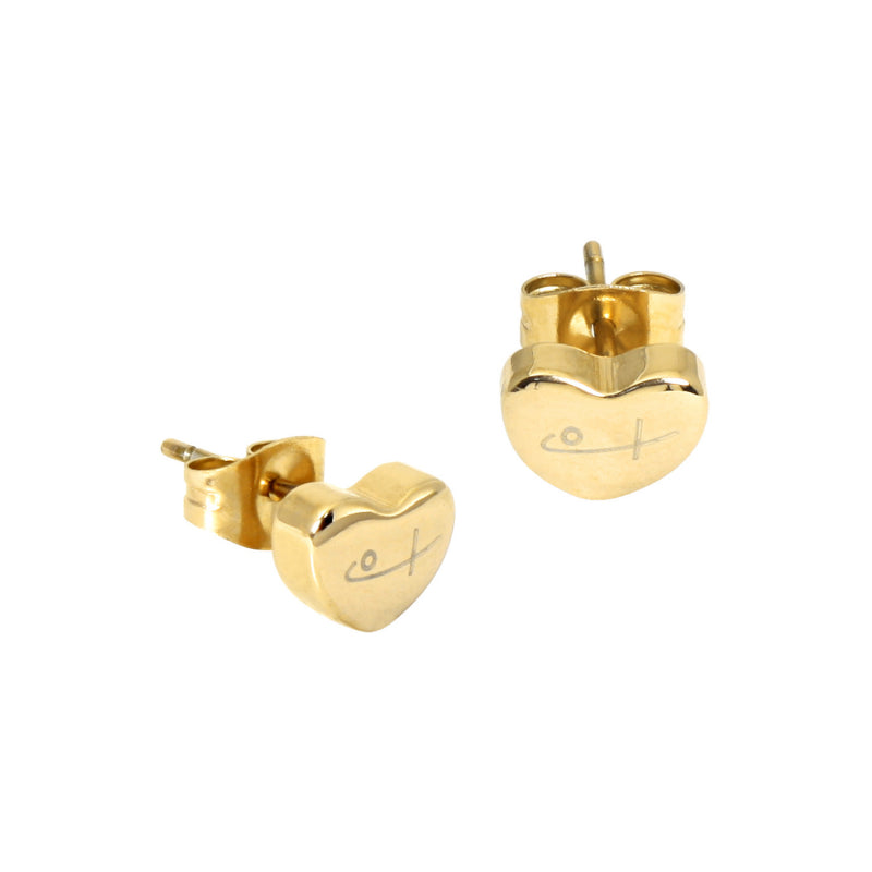 Tiny Heart Stud Earrings Gold (SS) - main