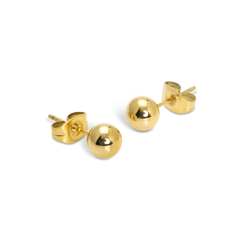 6mm Ball Stud Earrings Gold (SS) - main