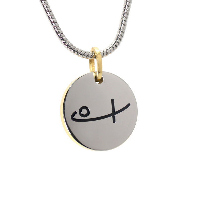 Round Pendant-Black Logo (SS) - main