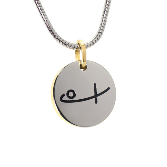 Round Pendant-Black Logo (SS) - main