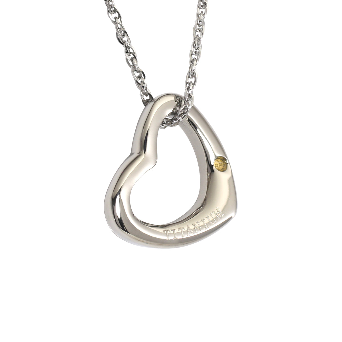 Curved Hollow Heart Pendant (Ti)